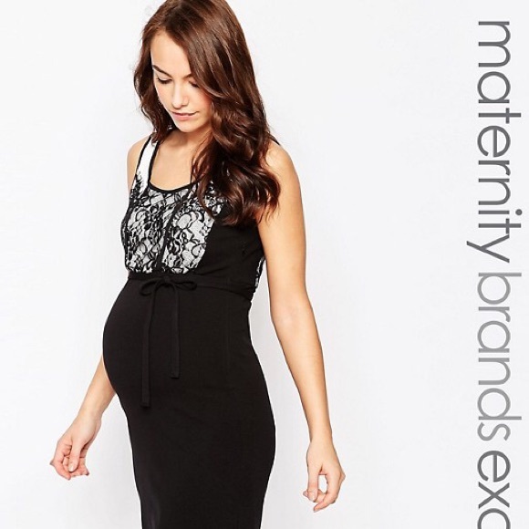 ASOS Maternity Dresses & Skirts - ASOS B&W Contrast Lace Cocktail Maternity Dress